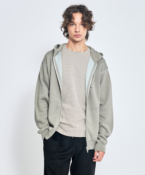 ABAHOUSE（アバハウス）の「【リバーシブルカラー】14Gコットン ニット ZIPパーカー（パーカー・メンズ・ライトグレー/ブラウン/ダークネイビー/グレイッシュベージュ・44/46/48）」の19枚目の写真