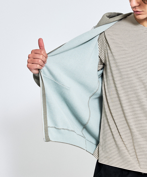 ABAHOUSE（アバハウス）の「【リバーシブルカラー】14Gコットン ニット ZIPパーカー（パーカー・メンズ・ライトグレー/ブラウン/ダークネイビー/グレイッシュベージュ・44/46/48）」の22枚目の写真