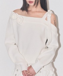 ILLIGO（イリゴ）の「【日本未発売/WEB限定】ILLIGO(イリゴ)/ブローチ付き オフショルダー ニット プルオーバー/BLOOM BOW OFF-SHOULDER KNIT（ニット/セーター）」