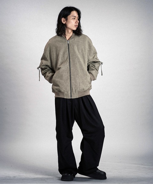 NO ID.（ノーアイディ）の「【NO ID.】Uneven Print Big MA-1 Blouson / アンイーブン プリント ビッグ MA-1 ブルゾン（MA-1・メンズ・グレー/ベージュ/ダークグレー・ONE SIZE）」の12枚目の写真