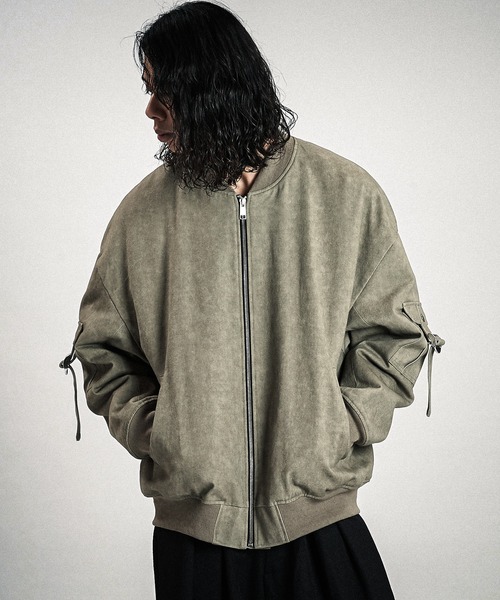 NO ID.（ノーアイディ）の「【NO ID.】Uneven Print Big MA-1 Blouson / アンイーブン プリント ビッグ MA-1 ブルゾン（MA-1・メンズ・グレー/ベージュ/ダークグレー・ONE SIZE）」の13枚目の写真