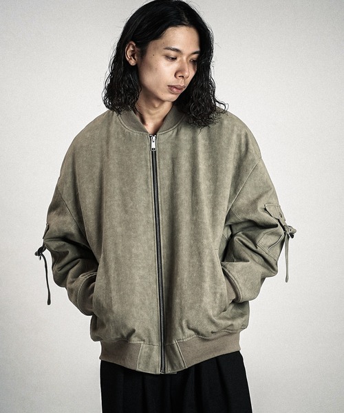 NO ID.（ノーアイディ）の「【NO ID.】Uneven Print Big MA-1 Blouson / アンイーブン プリント ビッグ MA-1 ブルゾン（MA-1・メンズ・グレー/ベージュ/ダークグレー・ONE SIZE）」の14枚目の写真