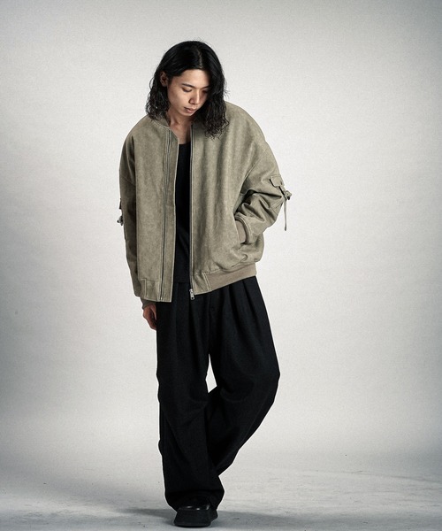 NO ID.（ノーアイディ）の「【NO ID.】Uneven Print Big MA-1 Blouson / アンイーブン プリント ビッグ MA-1 ブルゾン（MA-1・メンズ・グレー/ベージュ/ダークグレー・ONE SIZE）」の7枚目の写真