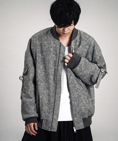 セール】【NO ID.】Uneven Print Big MA-1 Blouson / アンイーブン