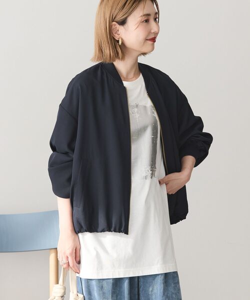 AMERICAN HOLIC(アメリカンホリック)の「ドレープギャザーブルゾン(ブルゾン・レディース・カーキ/ネイビー・L/M)」の4枚目の写真