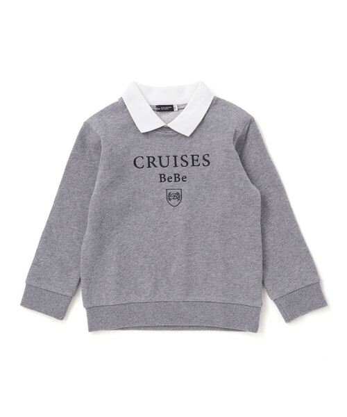 BeBe(ベベ)の「CRUISESロゴ刺しゅう襟付きトレーナー(100~150cm)(スウェット・キッズ・ブラック/グレー・130cm/120cm/100cm/110cm/140cm/150cm)」の8枚目の写真