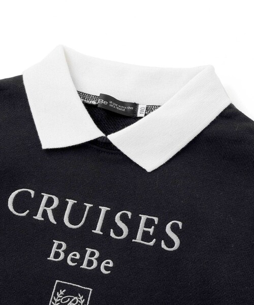 BeBe(ベベ)の「CRUISESロゴ刺しゅう襟付きトレーナー(100~150cm)(スウェット・キッズ・ブラック/グレー・130cm/120cm/100cm/110cm/140cm/150cm)」の12枚目の写真