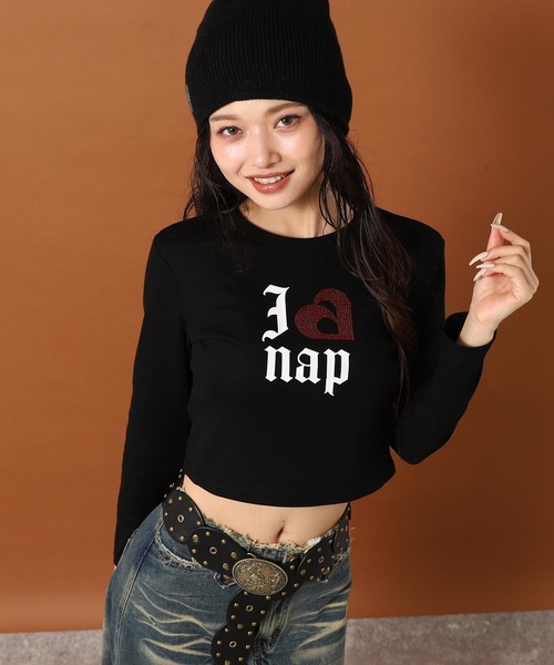 ANAP(アナップ)の「I LOVE anap ラインストーン プリント ロンT(Tシャツ/カットソー・レディース・ホワイト/ピンク/ブラック・F)」の11枚目の写真