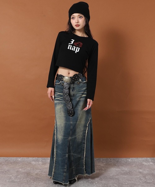 ANAP(アナップ)の「I LOVE anap ラインストーン プリント ロンT(Tシャツ/カットソー・レディース・ホワイト/ピンク/ブラック・F)」の12枚目の写真