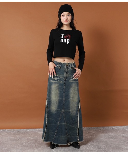 ANAP(アナップ)の「I LOVE anap ラインストーン プリント ロンT(Tシャツ/カットソー・レディース・ホワイト/ピンク/ブラック・F)」の13枚目の写真