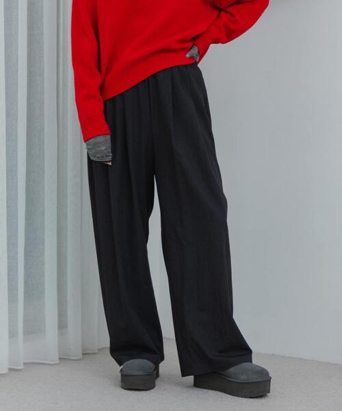 セール】『3サイズ展開』『イージーケア』 ウール混タックギャザー