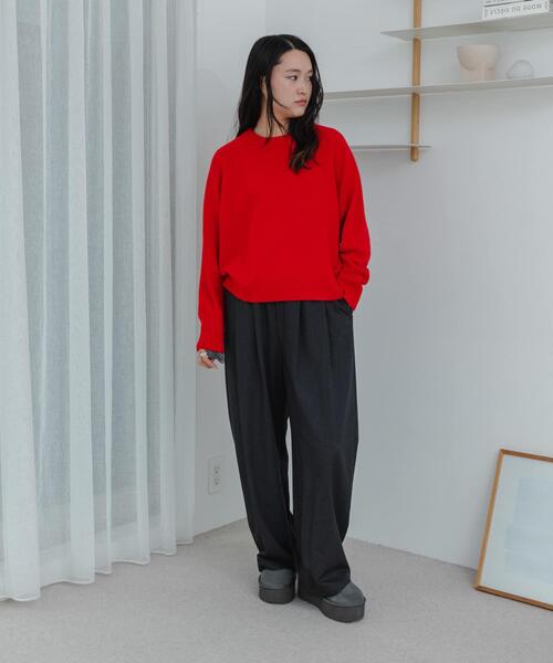 URBAN RESEARCH（アーバンリサーチ）の「『3サイズ展開』『イージーケア』 ウール混タックギャザーストレートパンツ（その他パンツ・レディース・ブラック/チャコールグレー/ベージュ/その他2/その他1・36/40/38）」の15枚目の写真