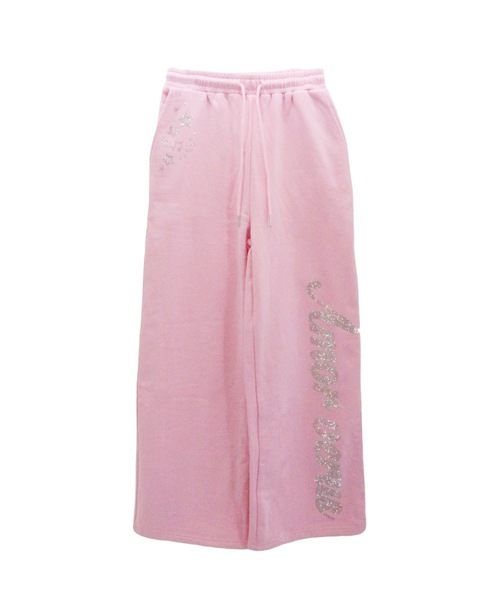 8iuxu_× tinkerend】Rhinestone Wide-leg Sweat Pants / ライン