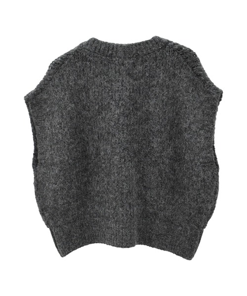 Reurie'（レウリィ）の「ニットベスト(sayaka select) / Vネック シンプル カジュアル モード 韓国 重ね着 レイヤード（ベスト・レディース・チャコールグレー/ダークベージュ・FREE）」の18枚目の写真