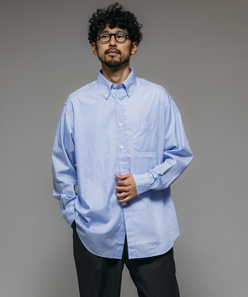 FREAK'S STORE(フリークスストア)の「100双 ブロード ボタンダウンシャツ(シャツ/ブラウス・メンズ・ライトグレー/サックスブルー/その他13・MEDIUM/LARGE)」の17枚目の写真