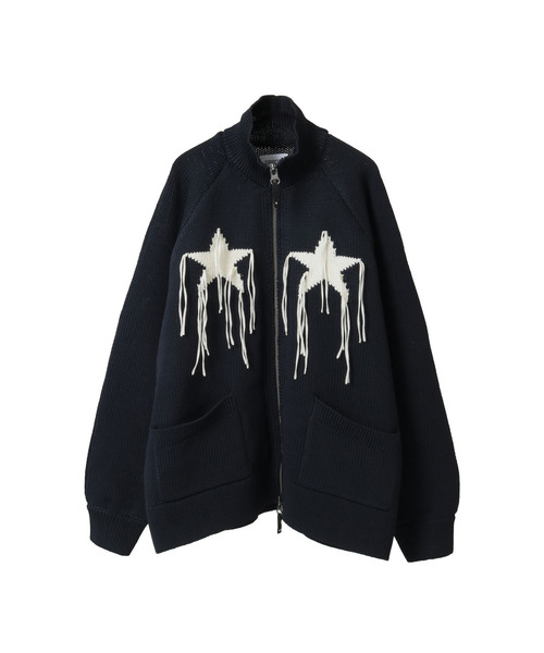 CONVERSE TOKYO(コンバーストウキョウ)の「STAR★ FRINGE COWICHAN CARDIGAN(ニット/セーター・レディース・ネイビー/アイボリー/サックスブルー/ブラック・SMALL/MEDIUM)」の3枚目の写真