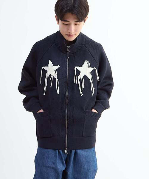 CONVERSE TOKYO(コンバーストウキョウ)の「STAR★ FRINGE COWICHAN CARDIGAN(ニット/セーター・レディース・ネイビー/アイボリー/サックスブルー/ブラック・SMALL/MEDIUM)」の6枚目の写真