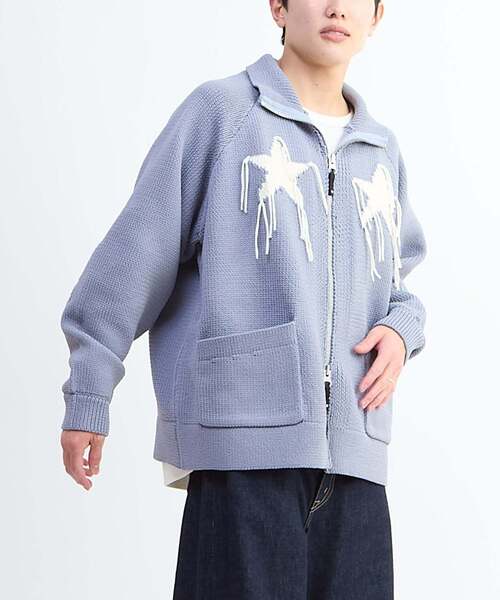 CONVERSE TOKYO(コンバーストウキョウ)の「STAR★ FRINGE COWICHAN CARDIGAN(ニット/セーター・レディース・ネイビー/アイボリー/サックスブルー/ブラック・SMALL/MEDIUM)」の10枚目の写真