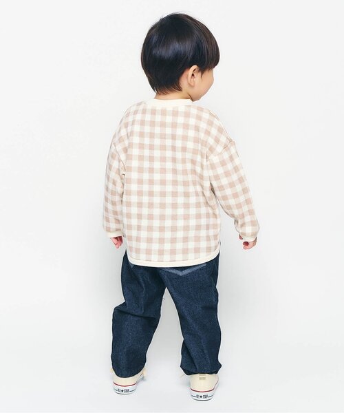apres les cours（アプレレクール）の「【WEB限定】バラエティポケットゆったりトレーナー（スウェット・キッズ・アイボリー/レッド/ピンク/チェック/チャコール/イエロー/ラベンダー/ネイビー・80/90/100/110/120/130/140）」の12枚目の写真