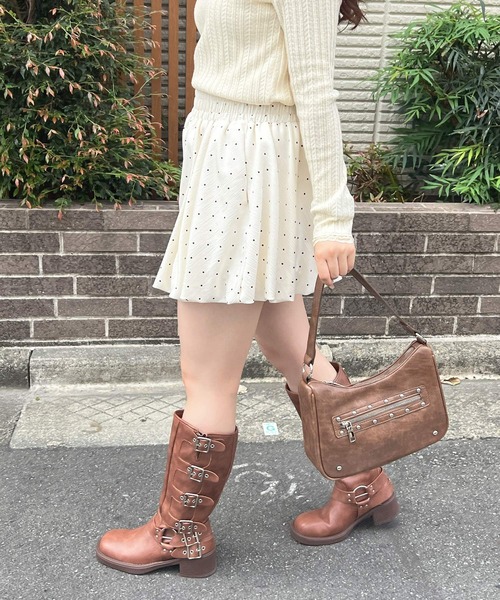 frunco(フランコ)の「2wayスタッズBAG(ショルダーバッグ・レディース・ブラック/ホワイト/ブラウン・FREE)」の8枚目の写真