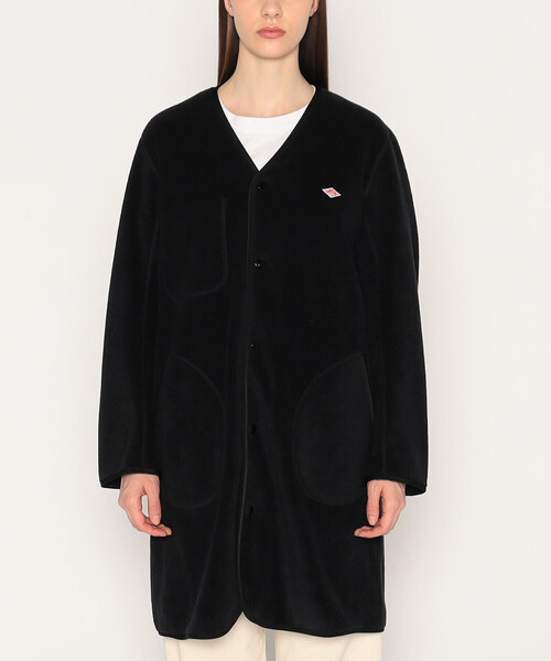 DANTON(ダントン)の「WOMEN'S FLEECE COLLARLESS COAT(カーディガン/ボレロ・レディース・クリーム/ブラック/チャコール・38/36/34)」の2枚目の写真