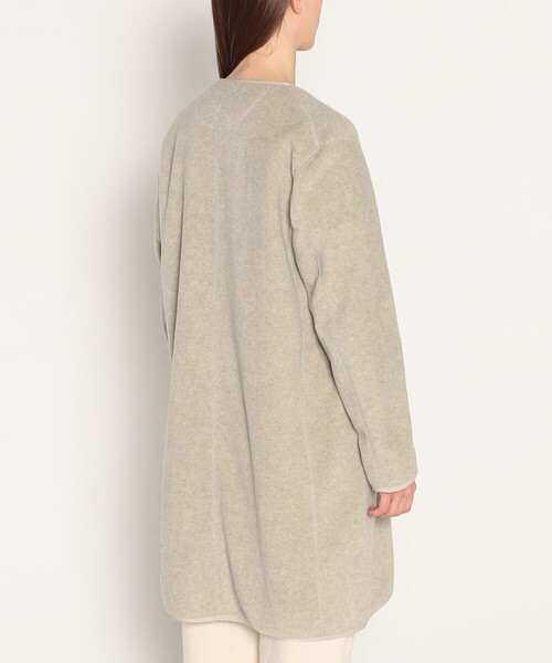 DANTON(ダントン)の「WOMEN'S FLEECE COLLARLESS COAT(カーディガン/ボレロ・レディース・クリーム/ブラック/チャコール・38/36/34)」の5枚目の写真