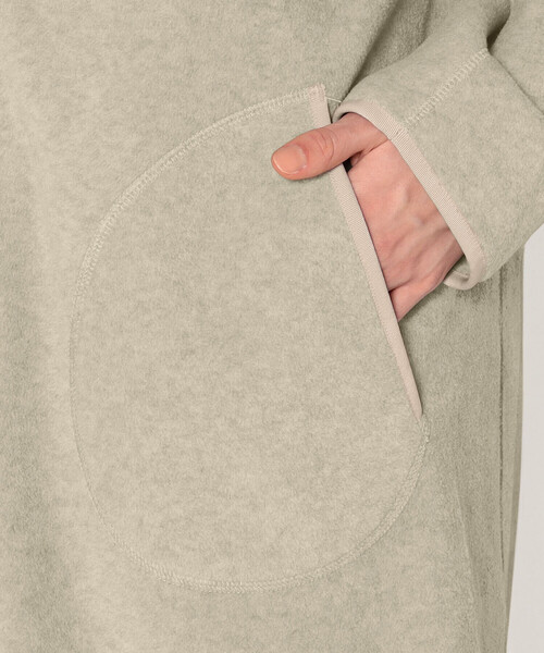 DANTON(ダントン)の「WOMEN'S FLEECE COLLARLESS COAT(カーディガン/ボレロ・レディース・クリーム/ブラック/チャコール・38/36/34)」の9枚目の写真