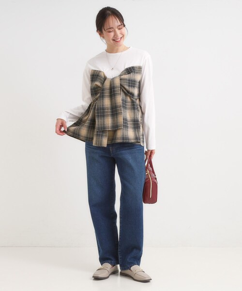 Cutie Blonde(キューティーブロンド)の「シャツレイヤード風で1枚でサマ見え ロンT(Tシャツ/カットソー・レディース・ベージュ系1/ブラック系1・01/02/03/04)」の17枚目の写真