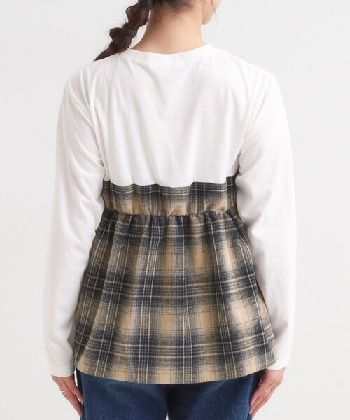 Cutie Blonde(キューティーブロンド)の「シャツレイヤード風で1枚でサマ見え ロンT(Tシャツ/カットソー・レディース・ベージュ系1/ブラック系1・01/02/03/04)」の13枚目の写真