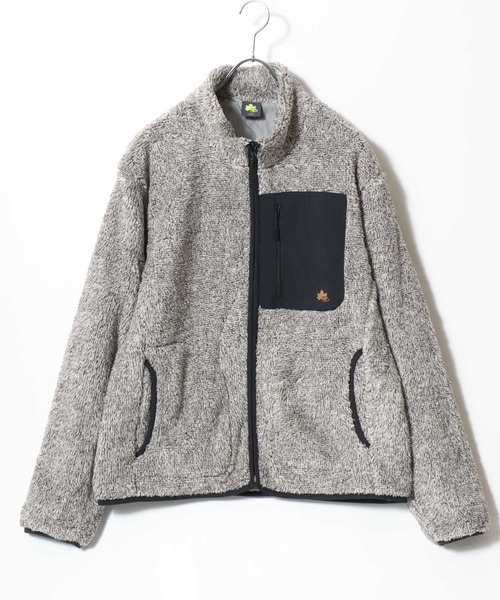 LOGOS（ロゴス）の「2025AW LOGOS/ロゴス シャギーボア ポケット異素材切替スタンドジャケット（ブルゾン・メンズ・ブラック/カーキ/ワイン/ベージュ系その他/ネイビー・M/L/LL）」の12枚目の写真