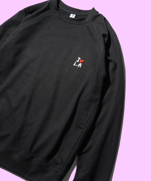 新品タグ付き✨ BALR. Identity Crewneck L スウェット セール】THRIFTY LOOK / スリフティールック 'I LOVE LA'HAND EMB CREW