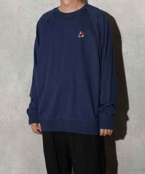 THRIFTY LOOK / スリフティールック 'I LOVE LA'HAND EMB CREW