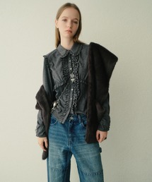 LE CIEL BLEU（ルシェルブルー）の「ジャージーシャツwフリルドディテール / Jersey Shirt w/Frilled Details（シャツ/ブラウス）」