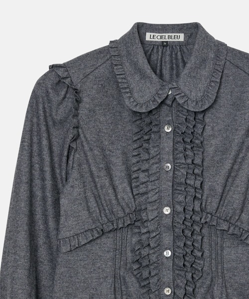 ジャージーシャツwフリルドディテール / Jersey Shirt w/Frilled