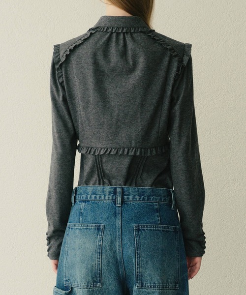 ジャージーシャツwフリルドディテール / Jersey Shirt w/Frilled