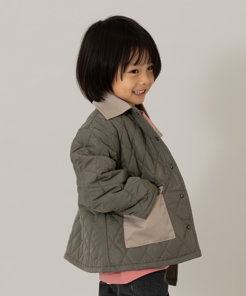 and D. petit main（アンドディープティマイン）の「キルティングジャケット/アウター（ブルゾン・キッズ・カーキ/ブラック/ベージュ・130cm/140cm/110cm/90cm/100cm/120cm）」の3枚目の写真