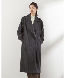 SUIT SELECT（スーツセレクト）の「ダブルブレストロングチェスターコート/ネイビー＆ブラウン（チェスターコート）」