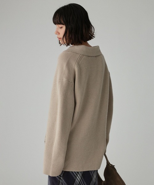 BABYLONE（バビロン）の「スキッパーミドルゲージニットプルオーバー（ニット/セーター・レディース・ブラウン/ライトベージュ・フリー）」の13枚目の写真
