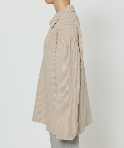 BABYLONE（バビロン）の「スキッパーミドルゲージニットプルオーバー（ニット/セーター・レディース・ブラウン/ライトベージュ・フリー）」の18枚目の写真