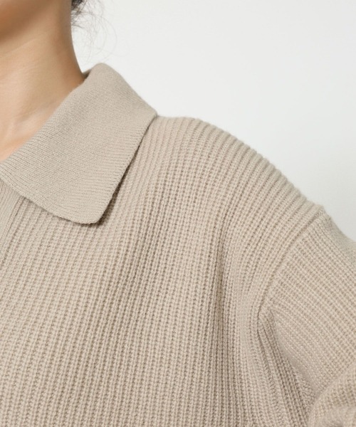BABYLONE（バビロン）の「スキッパーミドルゲージニットプルオーバー（ニット/セーター・レディース・ブラウン/ライトベージュ・フリー）」の21枚目の写真