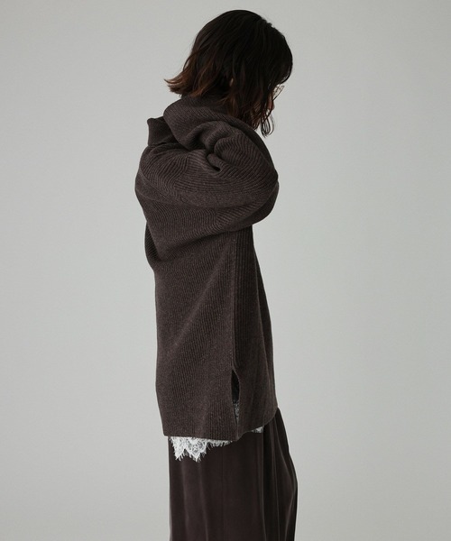 BABYLONE（バビロン）の「スキッパーミドルゲージニットプルオーバー（ニット/セーター・レディース・ブラウン/ライトベージュ・フリー）」の5枚目の写真