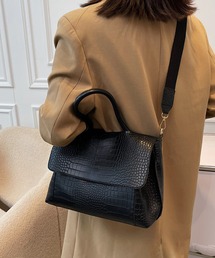 c.u.l | クロコ型押し風 レザーライク ショルダーバッグ cula1339(ショルダーバッグ)