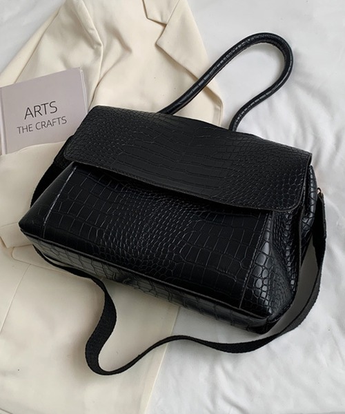 c.u.l（シーユーエル）の「クロコ型押し風 レザーライク ショルダーバッグ cula1339（ショルダーバッグ・レディース・ブラウン/ブラック/ダークブラウン・FREE）」の14枚目の写真