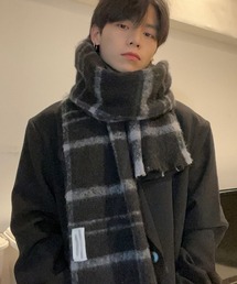 NOWLE(ノウル)の【NOWLE】モノトーン ブロックチェック ボリューム マフラー(マフラー)
