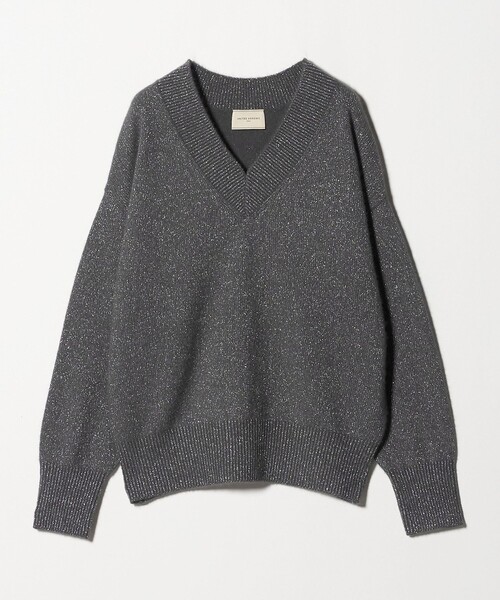 フォックス ウール ラメ Vネック ニット（ニット/セーター）｜UNITED