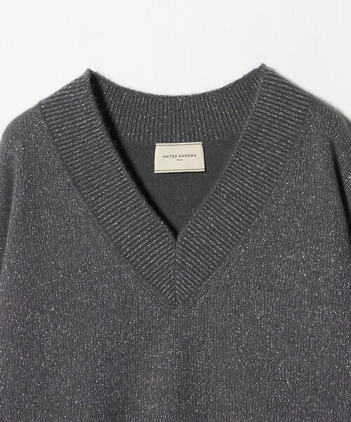フォックス ウール ラメ Vネック ニット（ニット/セーター）｜UNITED