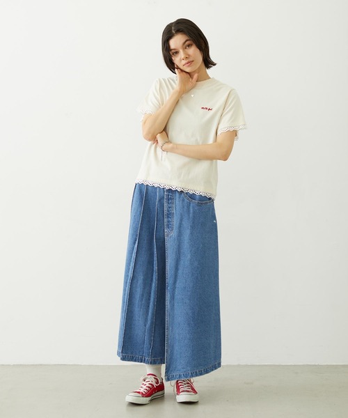 MILKFED.（ミルクフェド）の「ASYMMETRICAL LONG SKIRT（デニムスカート・レディース・ライトブルー/ライトインディゴブルー・M/S）」の15枚目の写真