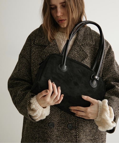 スエード調スクエアハンドバッグ（ハンドバッグ）｜LOSCa（ロスカ）の  