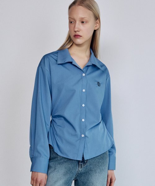 NICK&NICOLE(ニックアンドニコール)の「WRINKLE SLIM LINE SHIRRING SHIRT_BLUE(シャツ/ブラウス・レディース・その他・MEDIUM/LARGE)」の3枚目の写真