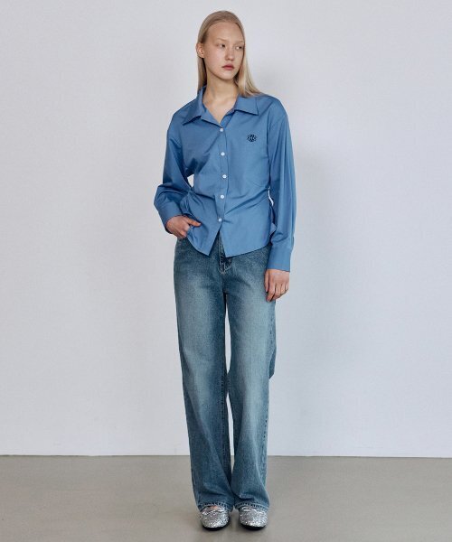 NICK&NICOLE(ニックアンドニコール)の「WRINKLE SLIM LINE SHIRRING SHIRT_BLUE(シャツ/ブラウス・レディース・その他・MEDIUM/LARGE)」の4枚目の写真